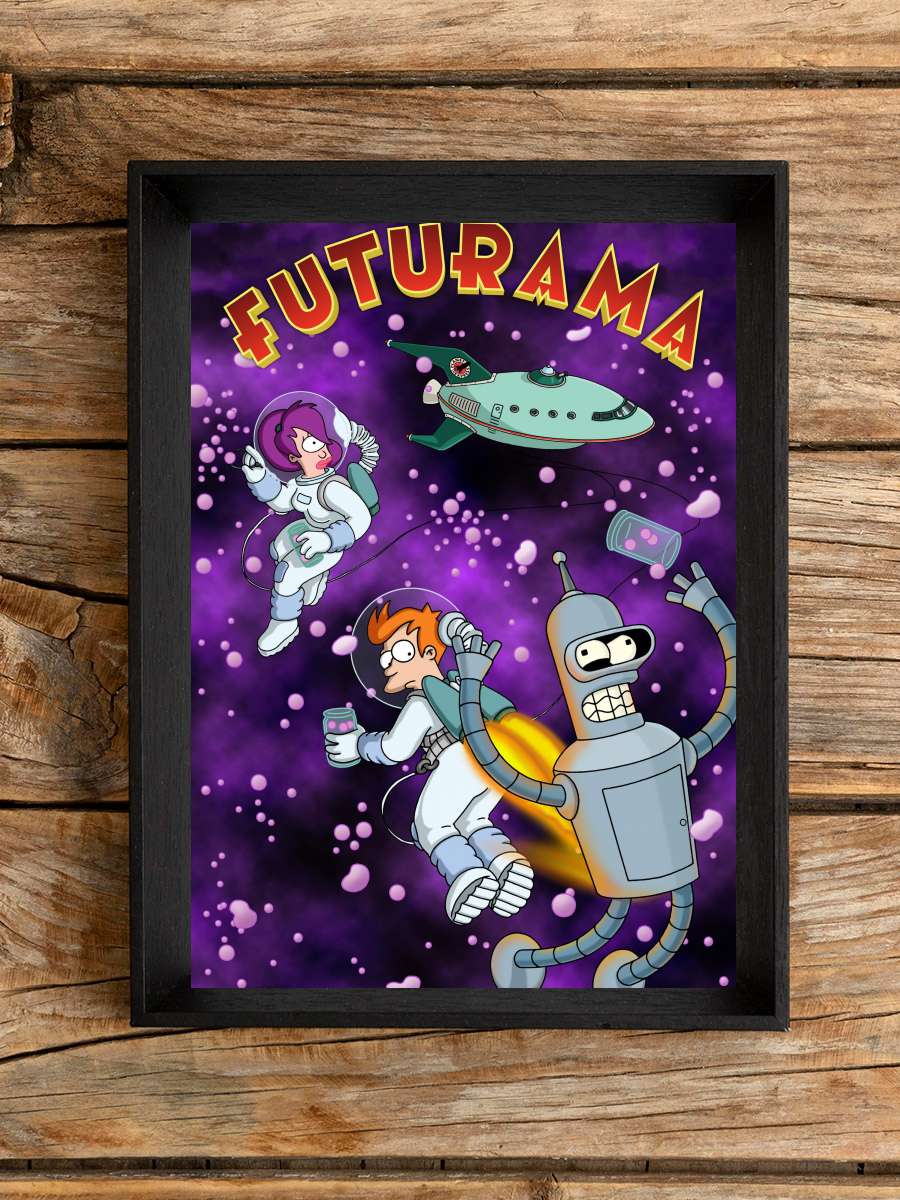 Futurama Dizi Tablo Siyah Çerçeveli Dizi Poster Duvar Tablo