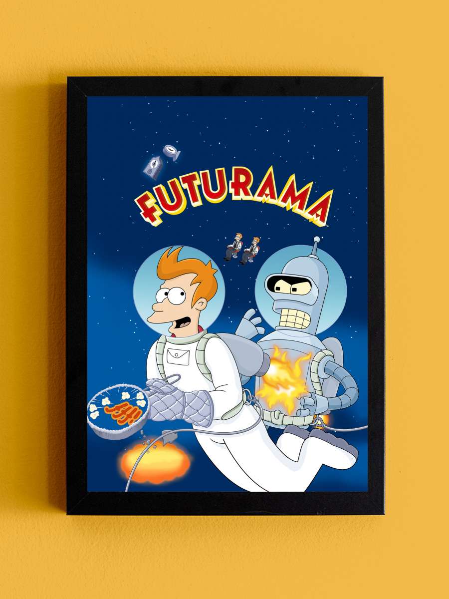 Futurama Dizi Tablo Siyah Çerçeveli Dizi Poster Duvar Tablo