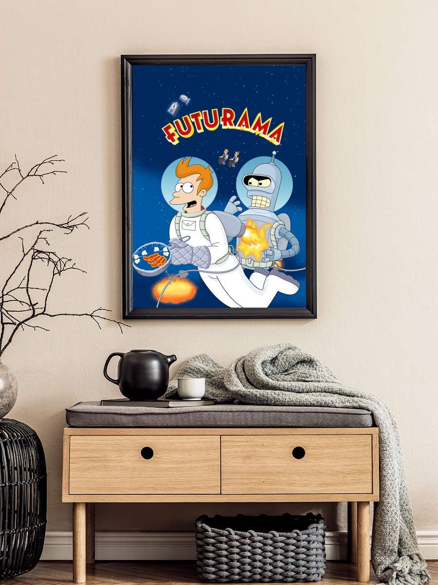 Futurama Dizi Tablo Siyah Çerçeveli Dizi Poster Duvar Tablo