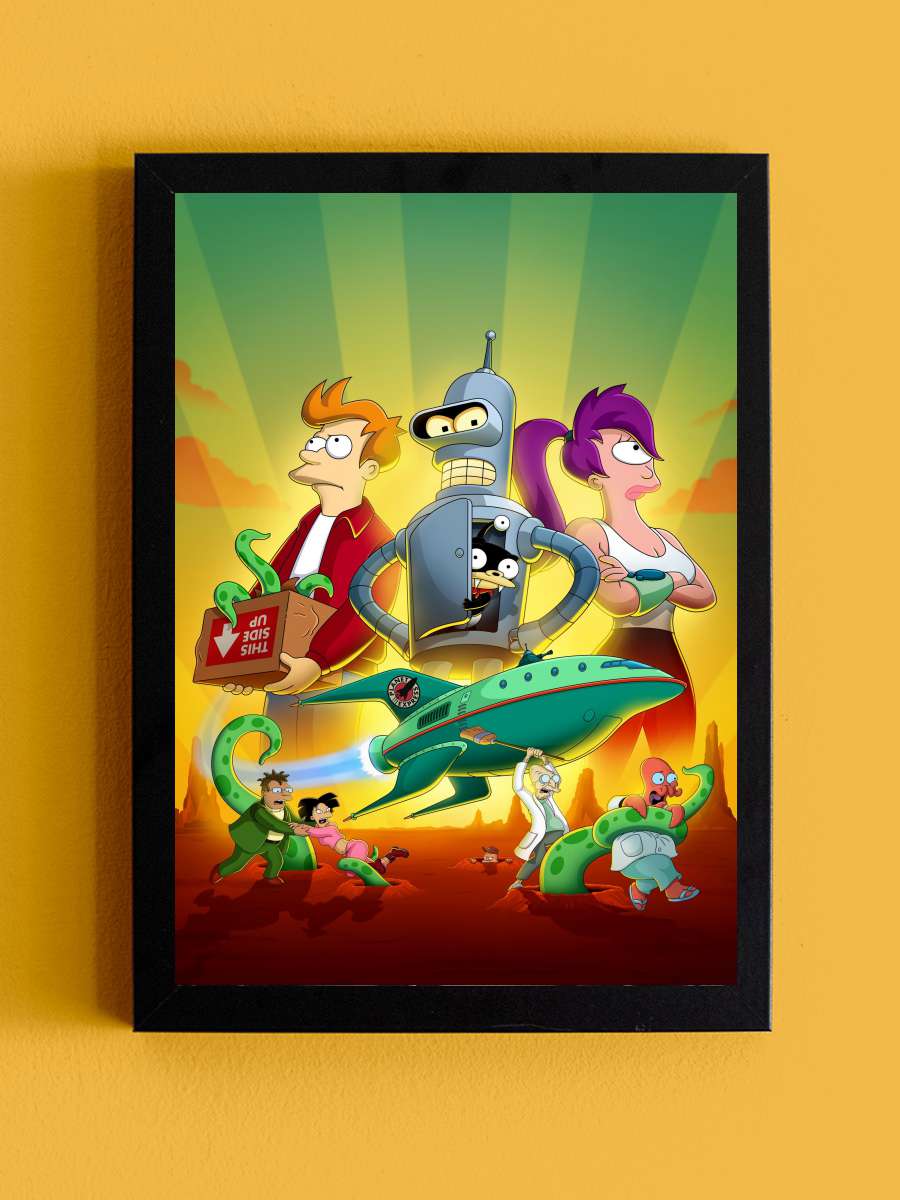 Futurama Dizi Tablo Siyah Çerçeveli Dizi Poster Duvar Tablo