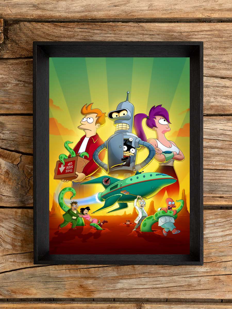 Futurama Dizi Tablo Siyah Çerçeveli Dizi Poster Duvar Tablo