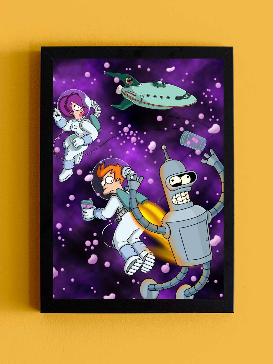 Futurama Dizi Tablo Siyah Çerçeveli Dizi Poster Duvar Tablo