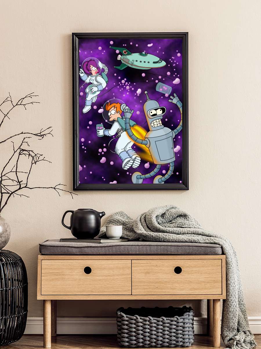 Futurama Dizi Tablo Siyah Çerçeveli Dizi Poster Duvar Tablo