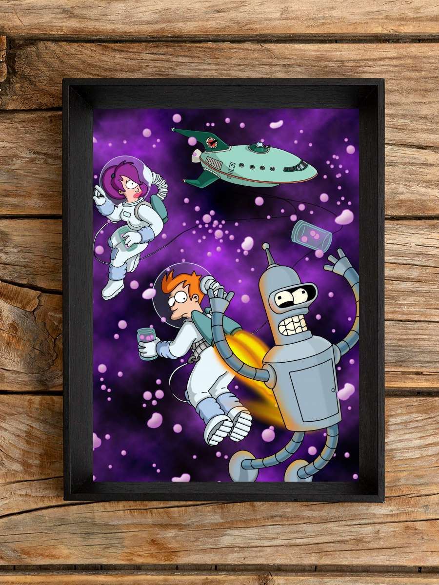 Futurama Dizi Tablo Siyah Çerçeveli Dizi Poster Duvar Tablo