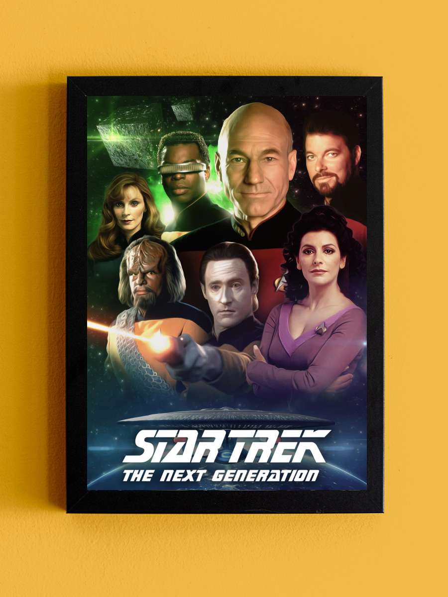 Star Trek: The Next Generation Dizi Tablo Siyah Çerçeveli Dizi Poster Duvar Tablo