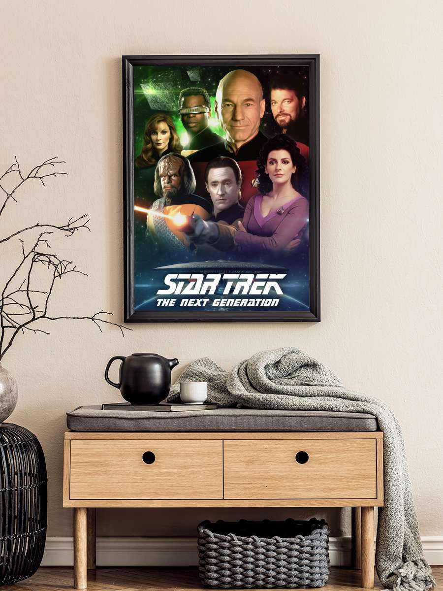 Star Trek: The Next Generation Dizi Tablo Siyah Çerçeveli Dizi Poster Duvar Tablo