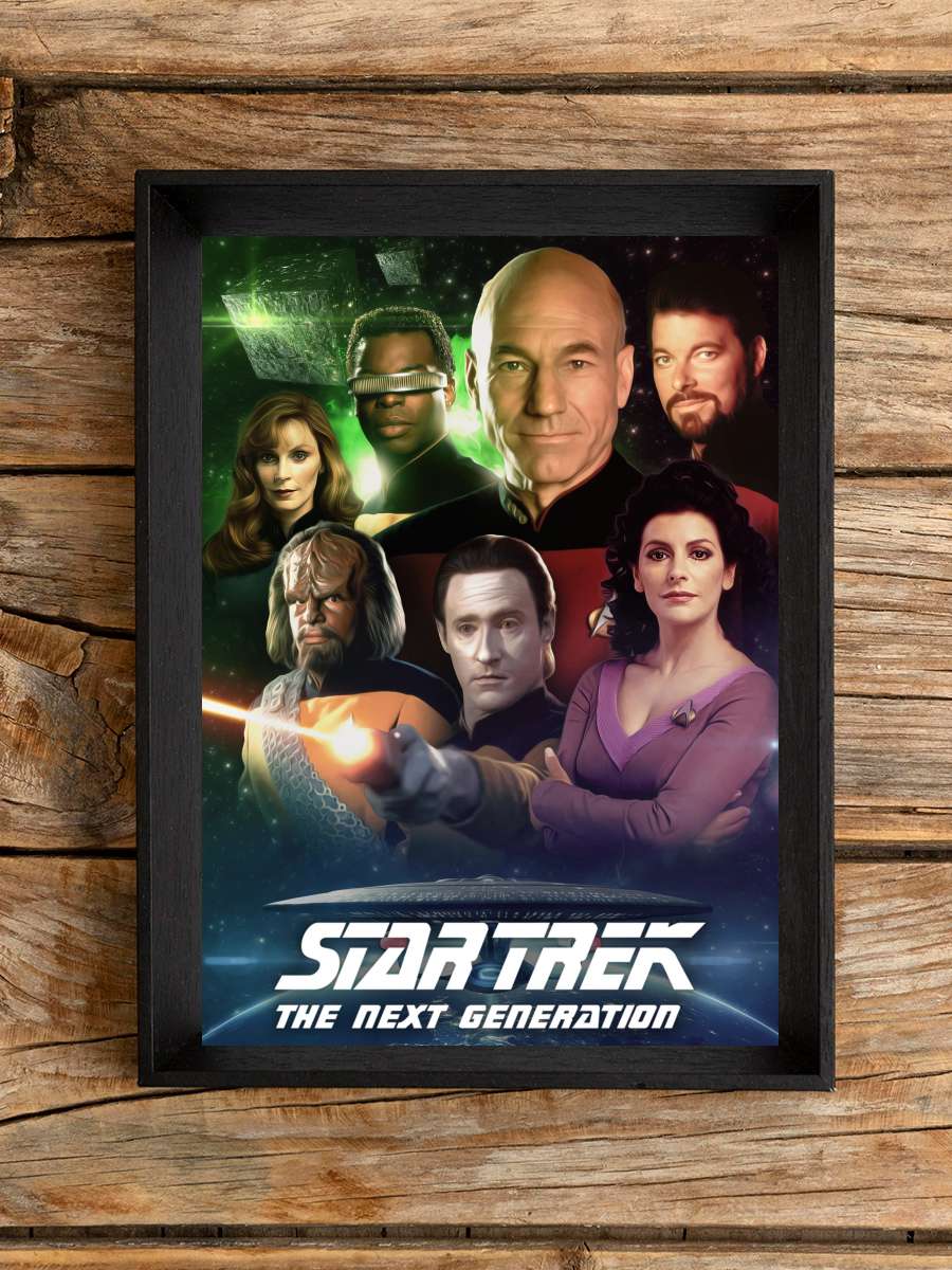 Star Trek: The Next Generation Dizi Tablo Siyah Çerçeveli Dizi Poster Duvar Tablo