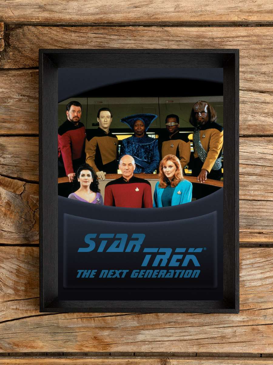 Star Trek: The Next Generation Dizi Tablo Siyah Çerçeveli Dizi Poster Duvar Tablo