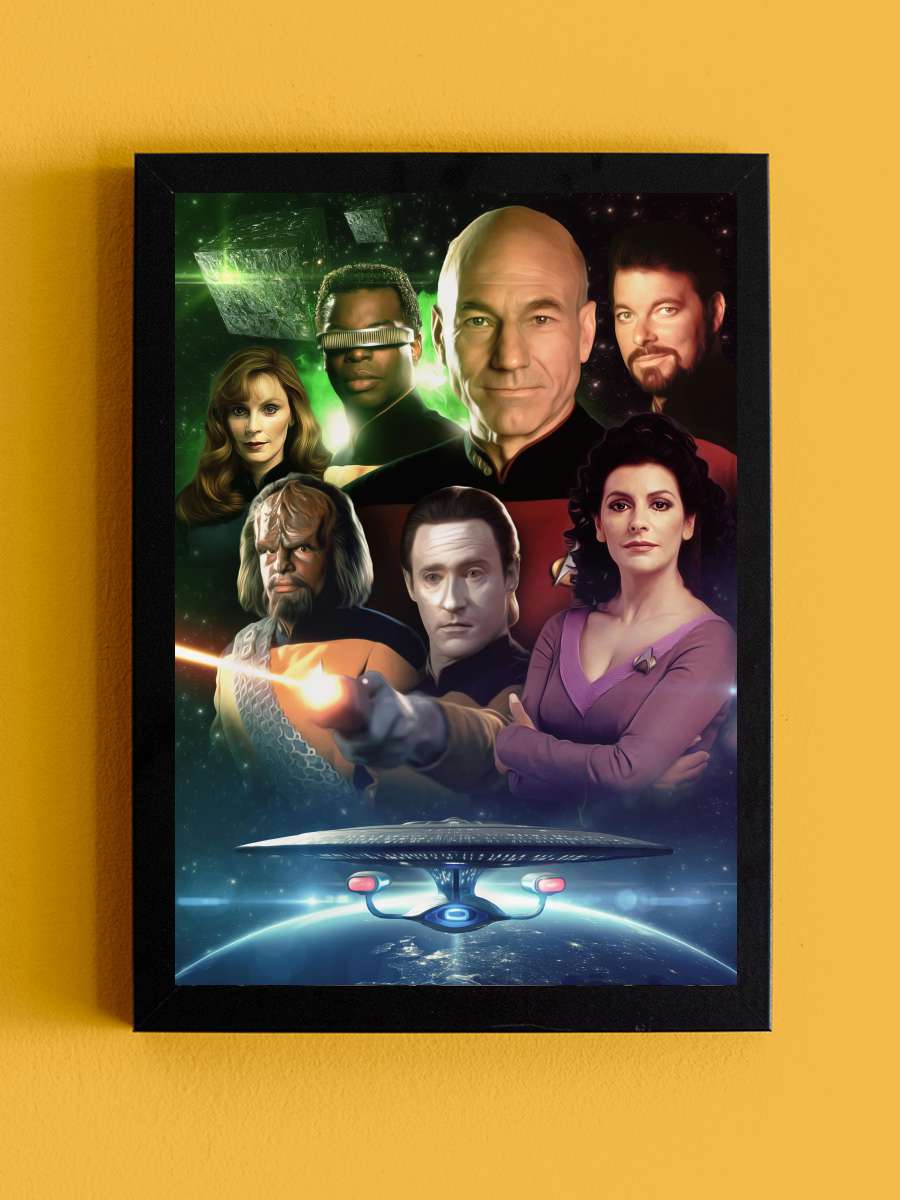 Star Trek: The Next Generation Dizi Tablo Siyah Çerçeveli Dizi Poster Duvar Tablo