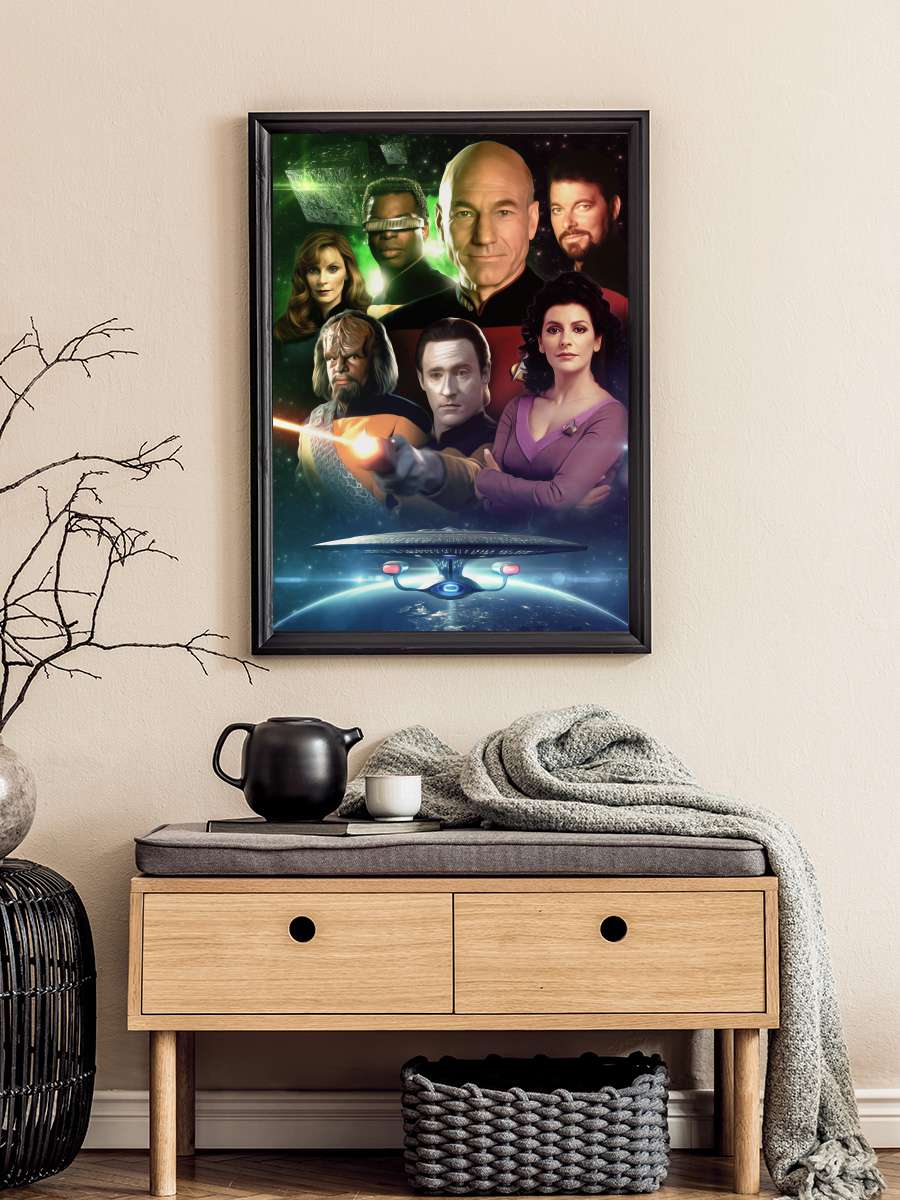 Star Trek: The Next Generation Dizi Tablo Siyah Çerçeveli Dizi Poster Duvar Tablo