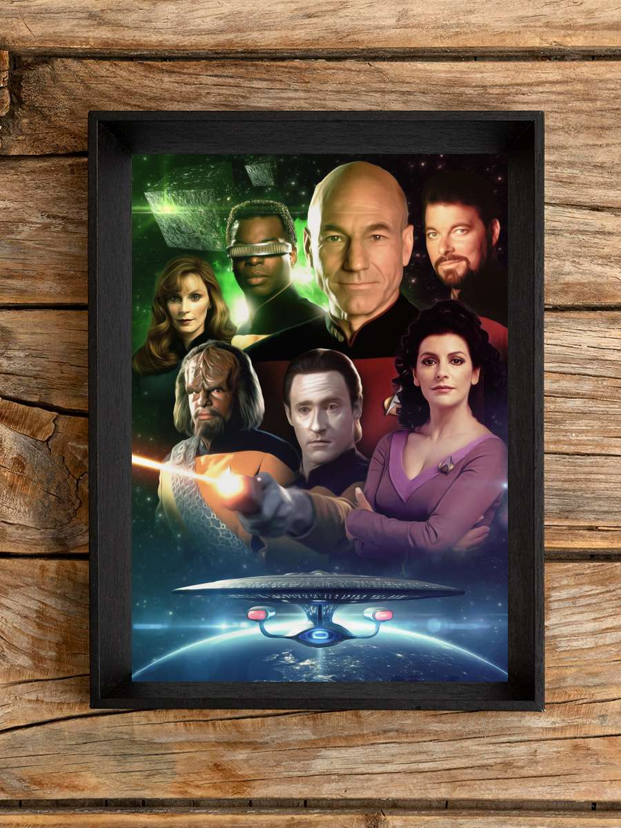 Star Trek: The Next Generation Dizi Tablo Siyah Çerçeveli Dizi Poster Duvar Tablo