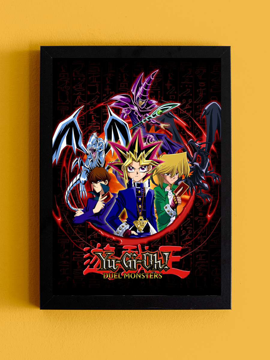 Yu-Gi-Oh! Duel Monsters - 遊☆戯☆王デュエルモンスターズ Dizi Tablo Siyah Çerçeveli Dizi Poster Duvar Tablo