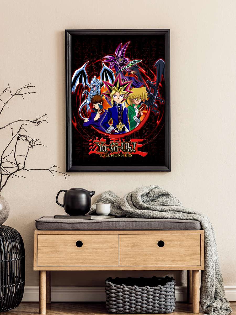 Yu-Gi-Oh! Duel Monsters - 遊☆戯☆王デュエルモンスターズ Dizi Tablo Siyah Çerçeveli Dizi Poster Duvar Tablo