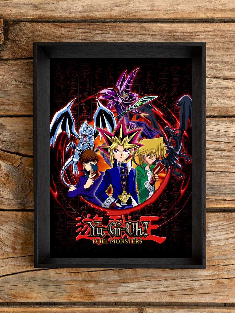 Yu-Gi-Oh! Duel Monsters - 遊☆戯☆王デュエルモンスターズ Dizi Tablo Siyah Çerçeveli Dizi Poster Duvar Tablo