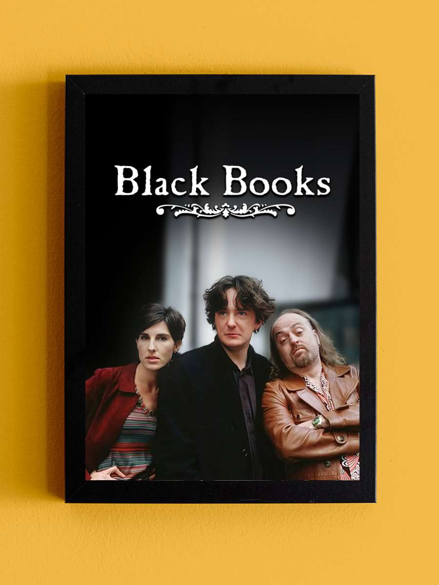 Black Books Dizi Tablo Siyah Çerçeveli Dizi Poster Duvar Tablo