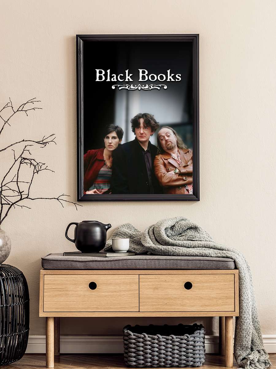 Black Books Dizi Tablo Siyah Çerçeveli Dizi Poster Duvar Tablo