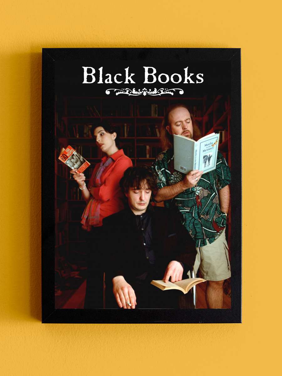 Black Books Dizi Tablo Siyah Çerçeveli Dizi Poster Duvar Tablo