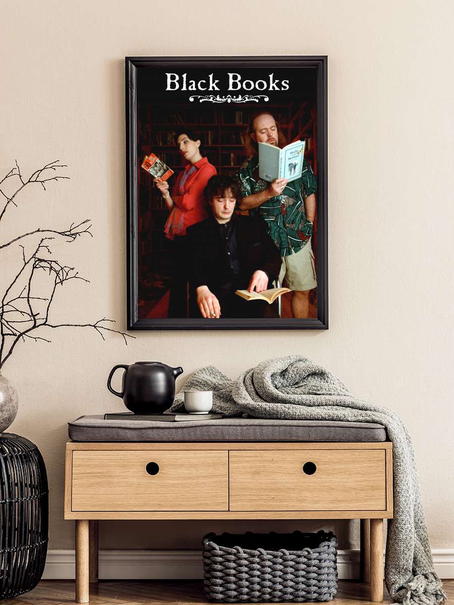 Black Books Dizi Tablo Siyah Çerçeveli Dizi Poster Duvar Tablo