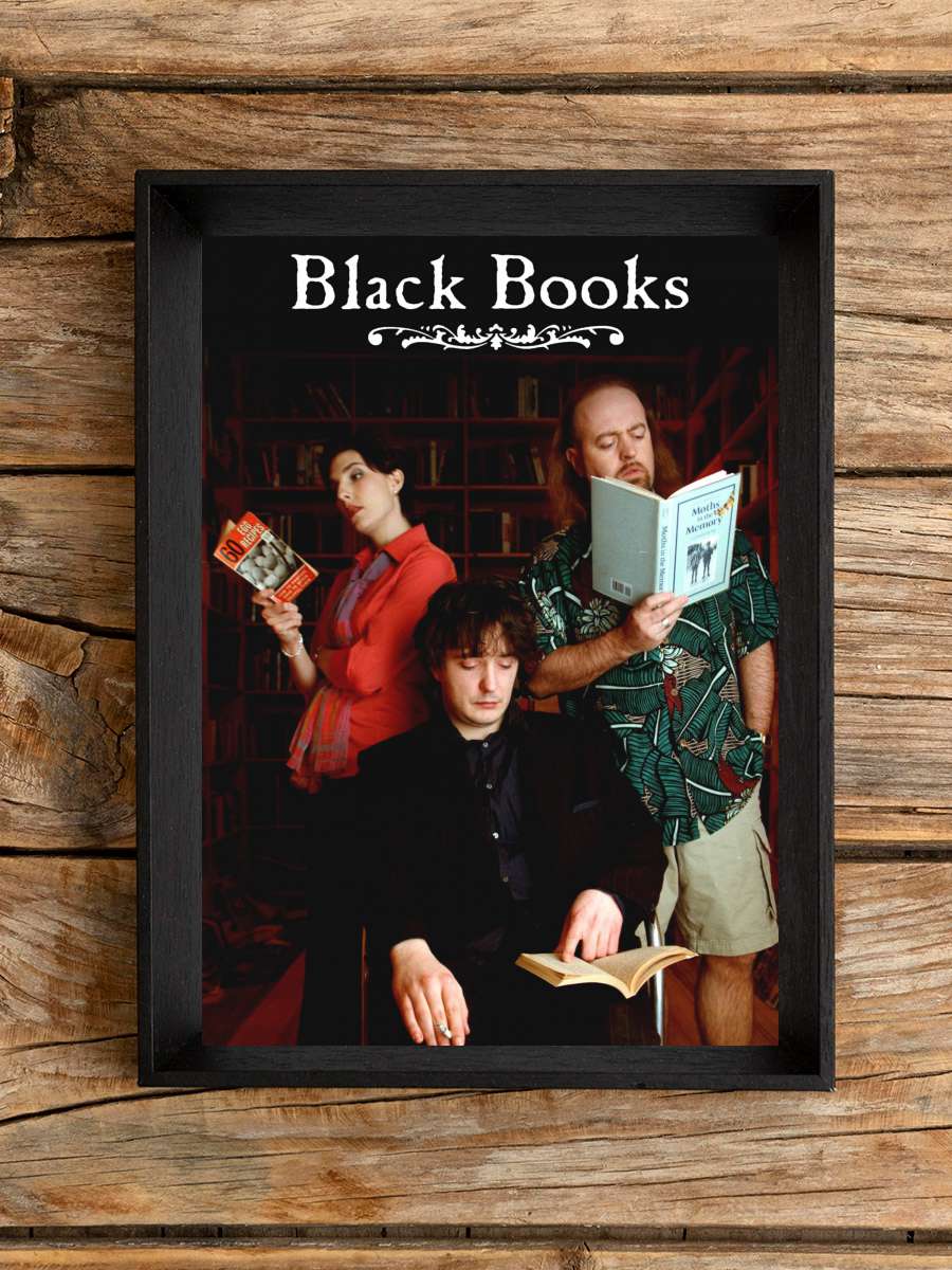 Black Books Dizi Tablo Siyah Çerçeveli Dizi Poster Duvar Tablo