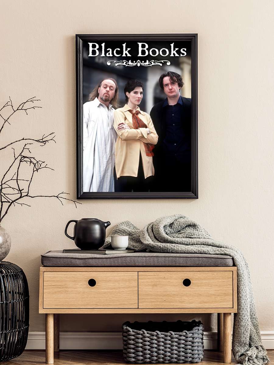 Black Books Dizi Tablo Siyah Çerçeveli Dizi Poster Duvar Tablo