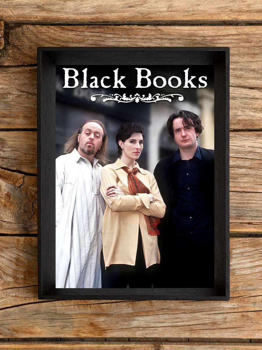 Black Books Dizi Tablo Siyah Çerçeveli Dizi Poster Duvar Tablo