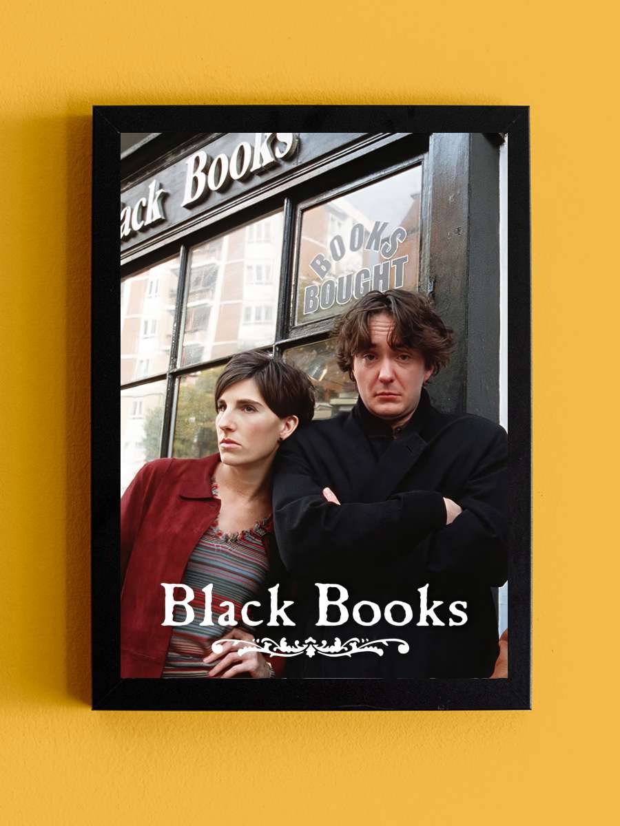 Black Books Dizi Tablo Siyah Çerçeveli Dizi Poster Duvar Tablo