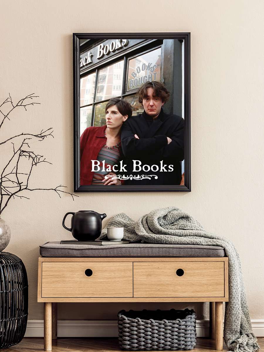 Black Books Dizi Tablo Siyah Çerçeveli Dizi Poster Duvar Tablo