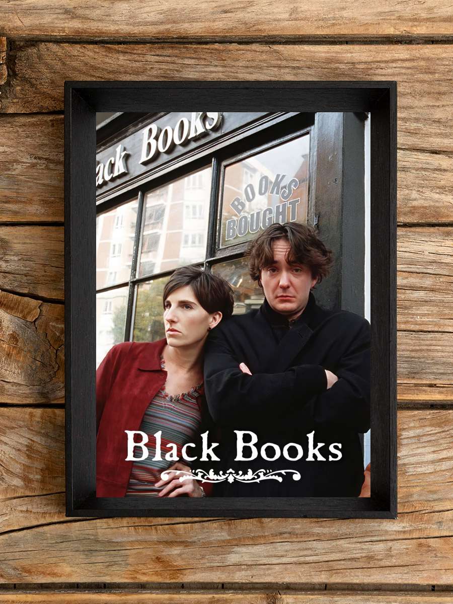 Black Books Dizi Tablo Siyah Çerçeveli Dizi Poster Duvar Tablo