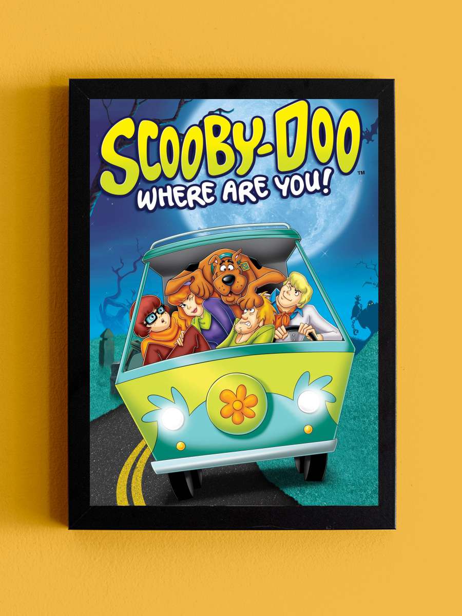 Scooby-Doo, Neredesin? - Scooby-Doo, Where Are You! Dizi Tablo Siyah Çerçeveli Dizi Poster Duvar Tablo