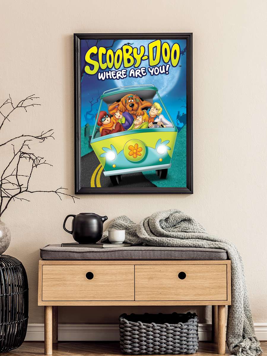 Scooby-Doo, Neredesin? - Scooby-Doo, Where Are You! Dizi Tablo Siyah Çerçeveli Dizi Poster Duvar Tablo