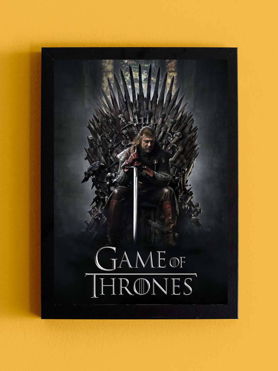 Game of Thrones Dizi Tablo Siyah Çerçeveli Dizi Poster Duvar Tablo