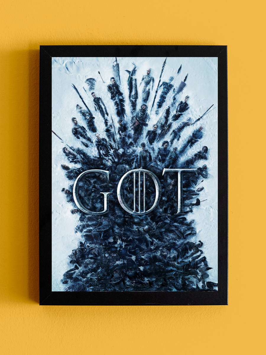 Game of Thrones Dizi Tablo Siyah Çerçeveli Dizi Poster Duvar Tablo