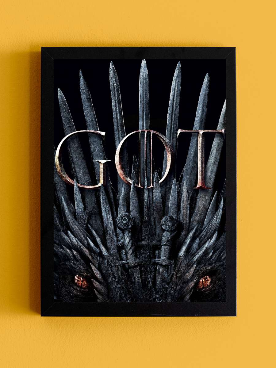 Game of Thrones Dizi Tablo Siyah Çerçeveli Dizi Poster Duvar Tablo