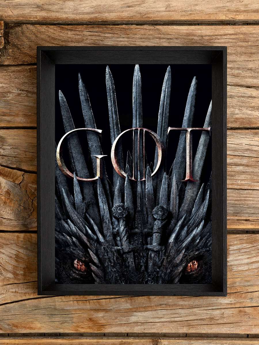 Game of Thrones Dizi Tablo Siyah Çerçeveli Dizi Poster Duvar Tablo