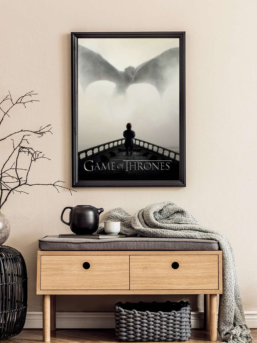 Game of Thrones Dizi Tablo Siyah Çerçeveli Dizi Poster Duvar Tablo