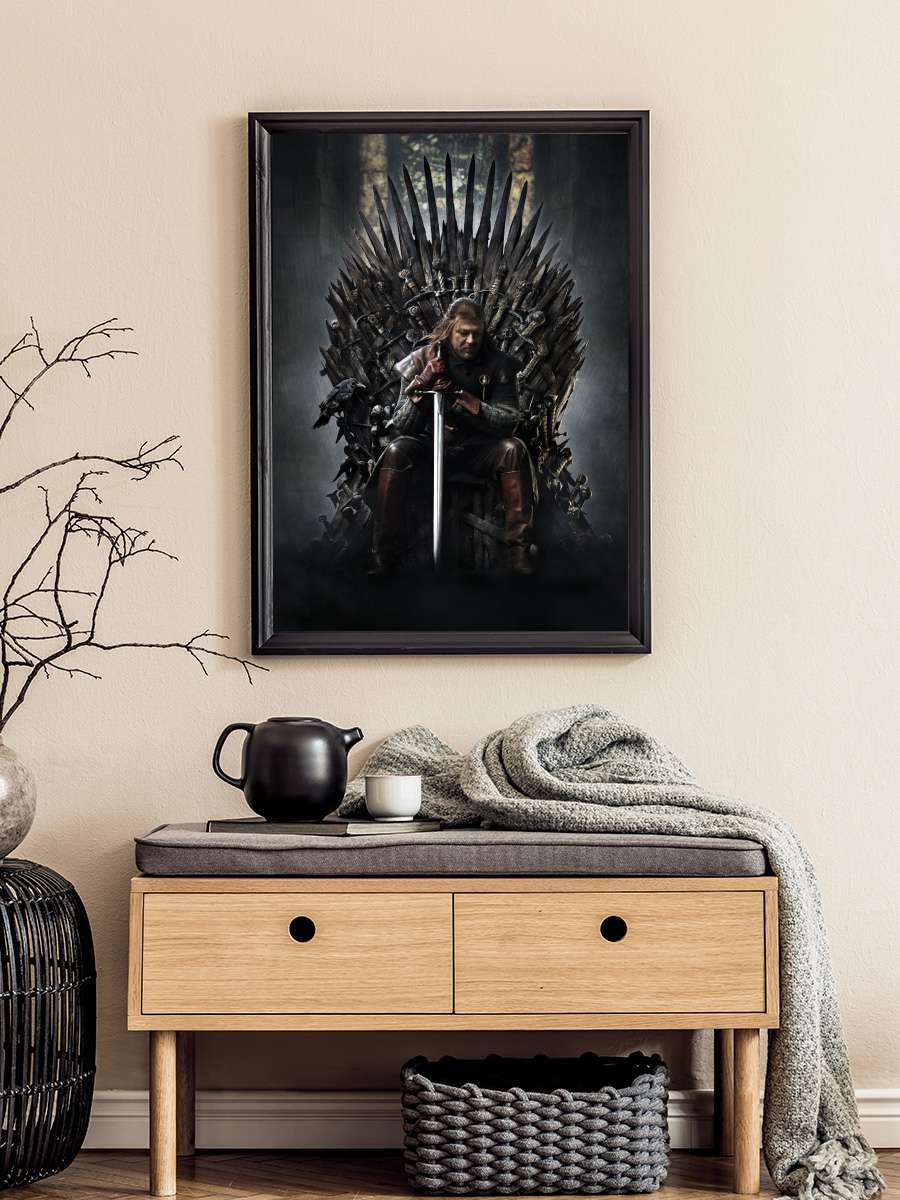 Game of Thrones Dizi Tablo Siyah Çerçeveli Dizi Poster Duvar Tablo