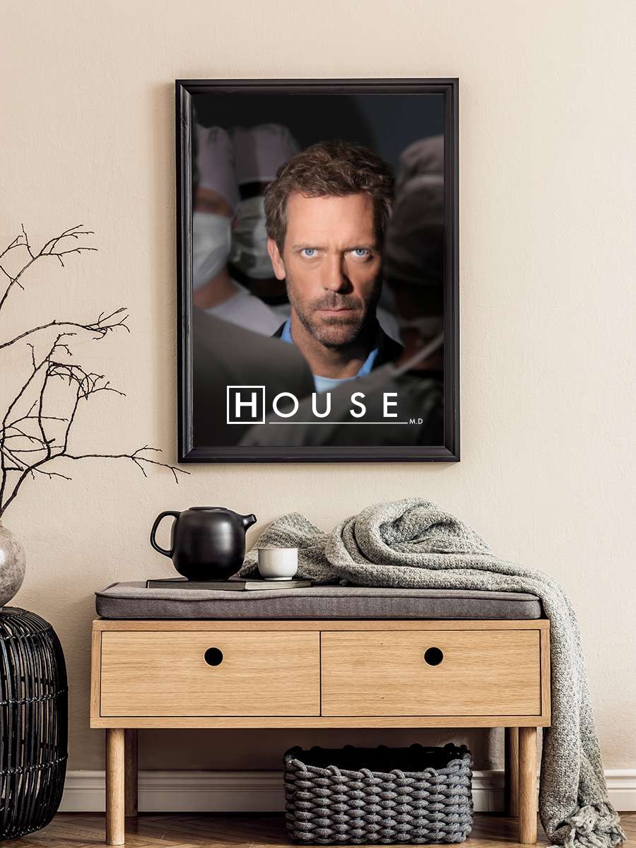 House, M.D. - House Dizi Tablo Siyah Çerçeveli Dizi Poster Duvar Tablo