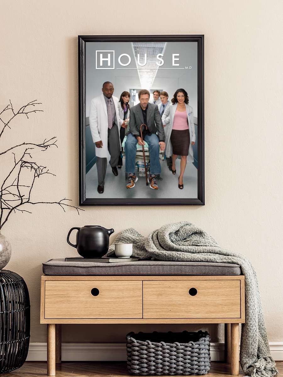 House, M.D. - House Dizi Tablo Siyah Çerçeveli Dizi Poster Duvar Tablo