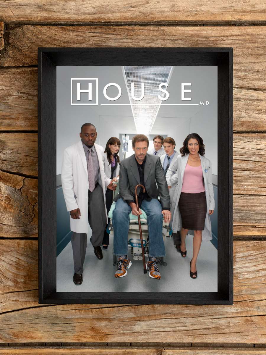 House, M.D. - House Dizi Tablo Siyah Çerçeveli Dizi Poster Duvar Tablo