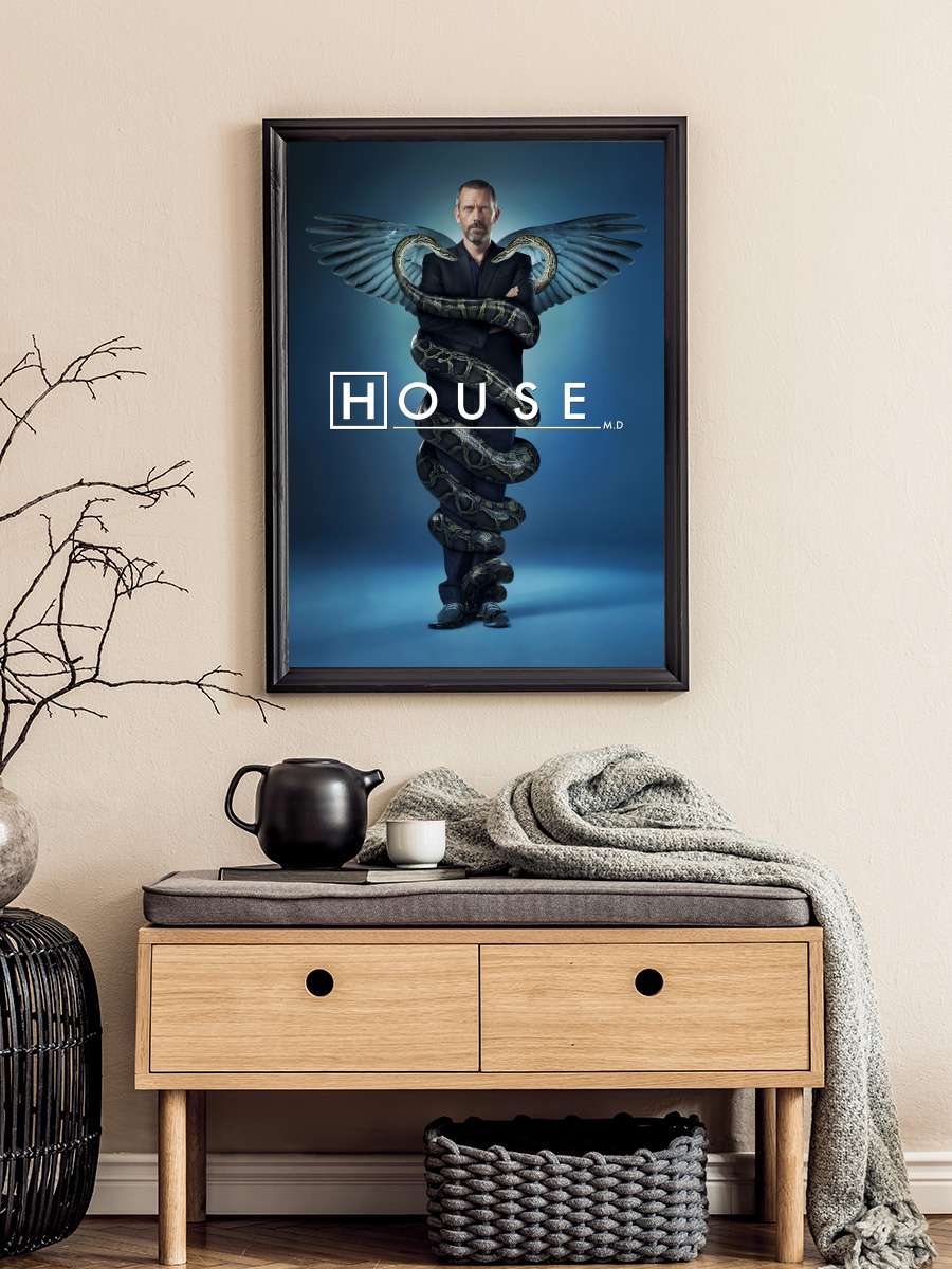 House, M.D. - House Dizi Tablo Siyah Çerçeveli Dizi Poster Duvar Tablo