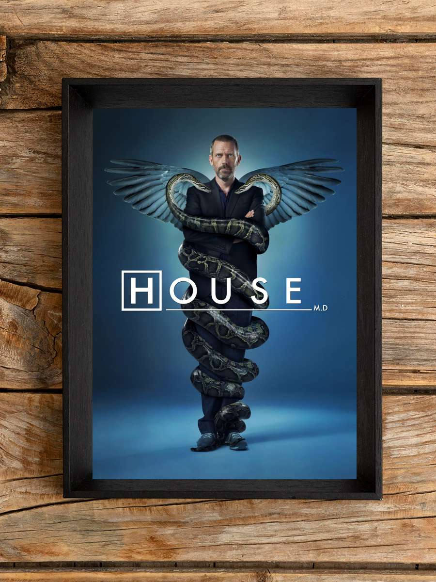 House, M.D. - House Dizi Tablo Siyah Çerçeveli Dizi Poster Duvar Tablo