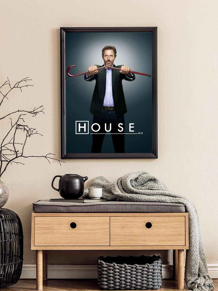 House, M.D. - House Dizi Tablo Siyah Çerçeveli Dizi Poster Duvar Tablo