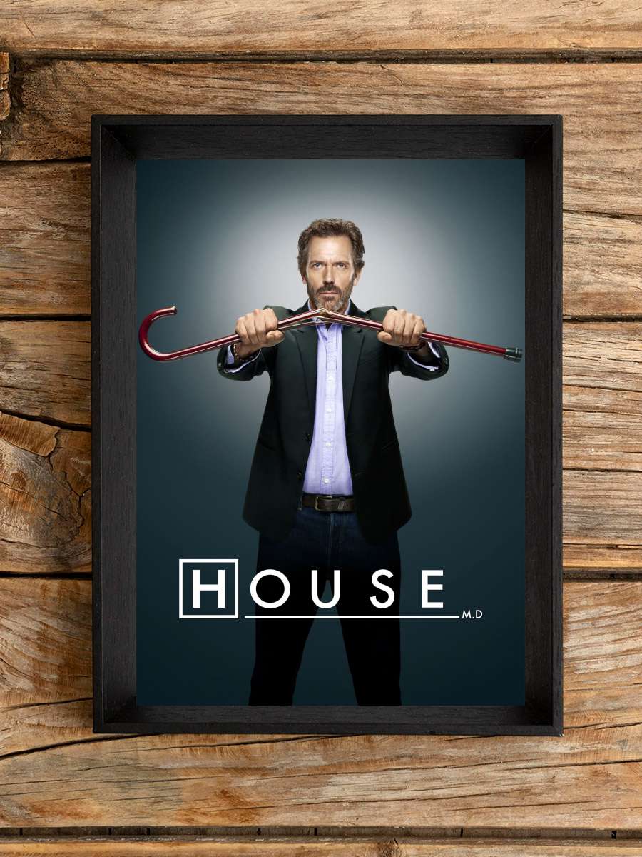 House, M.D. - House Dizi Tablo Siyah Çerçeveli Dizi Poster Duvar Tablo