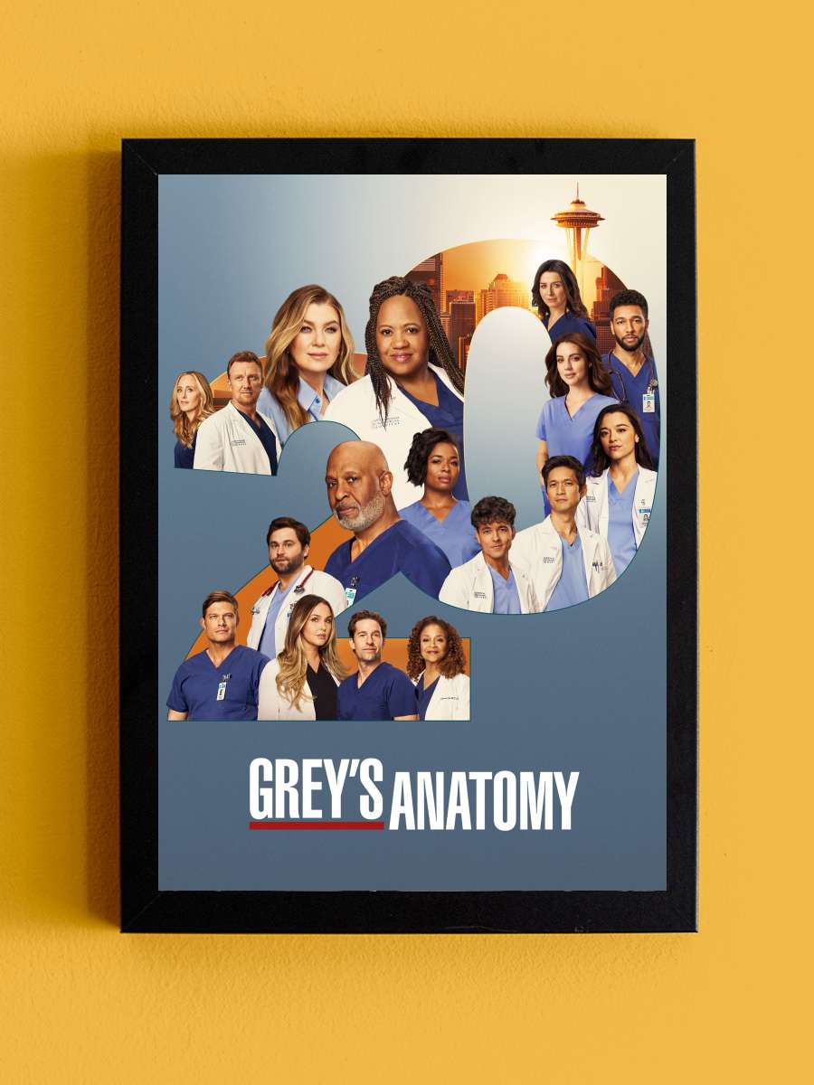 Grey's Anatomy Dizi Tablo Siyah Çerçeveli Dizi Poster Duvar Tablo