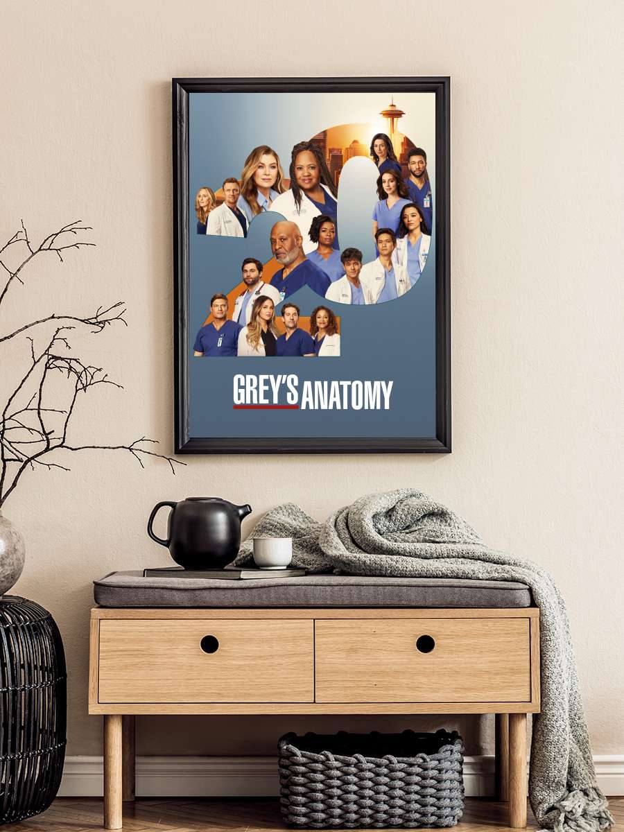 Grey's Anatomy Dizi Tablo Siyah Çerçeveli Dizi Poster Duvar Tablo