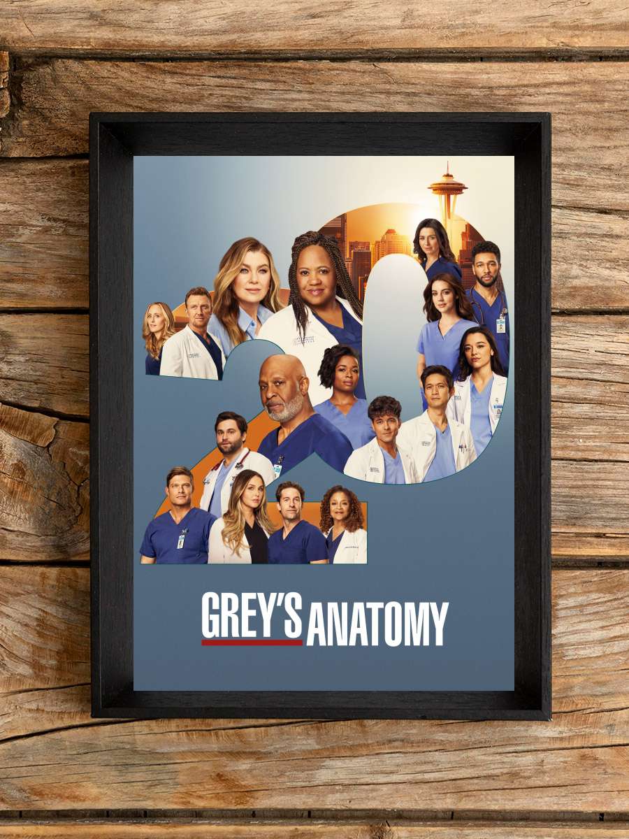 Grey's Anatomy Dizi Tablo Siyah Çerçeveli Dizi Poster Duvar Tablo