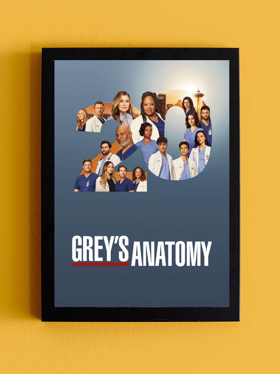 Grey's Anatomy Dizi Tablo Siyah Çerçeveli Dizi Poster Duvar Tablo