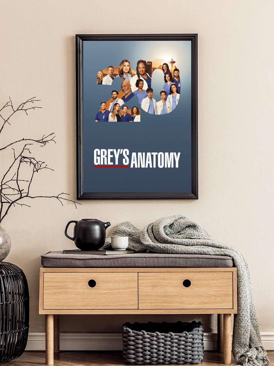 Grey's Anatomy Dizi Tablo Siyah Çerçeveli Dizi Poster Duvar Tablo