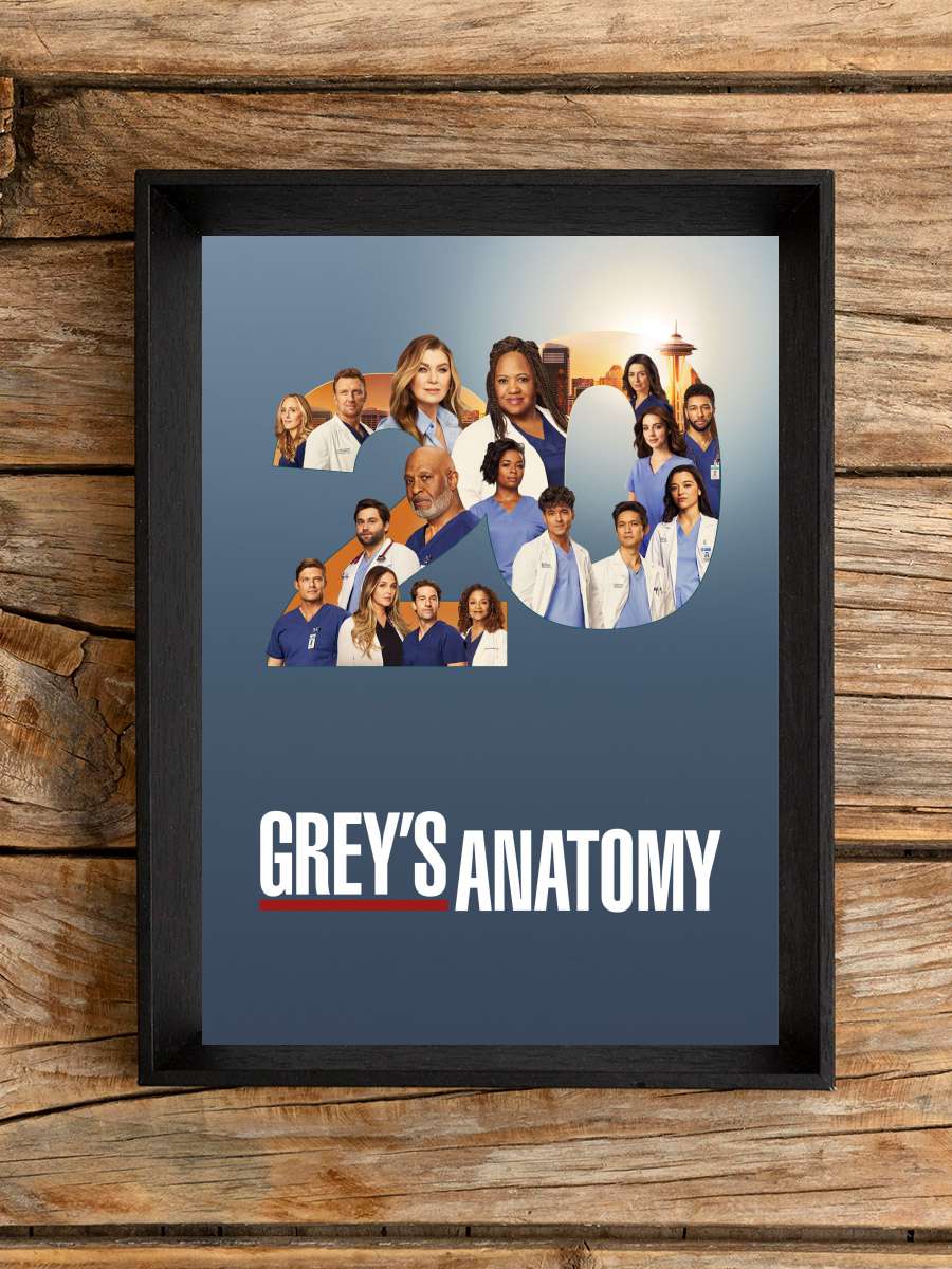 Grey's Anatomy Dizi Tablo Siyah Çerçeveli Dizi Poster Duvar Tablo