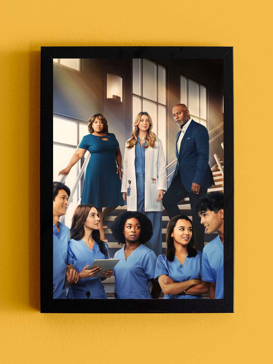 Grey's Anatomy Dizi Tablo Siyah Çerçeveli Dizi Poster Duvar Tablo